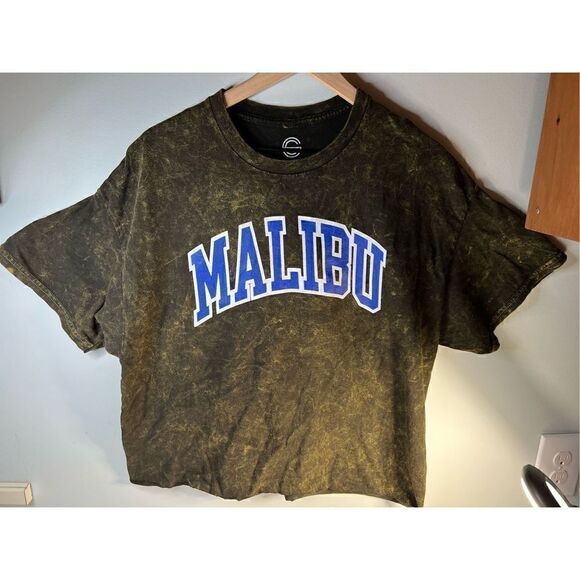 Malibu Forest Green Tie Dye Graphic Tee Large - Picture 1 of 6